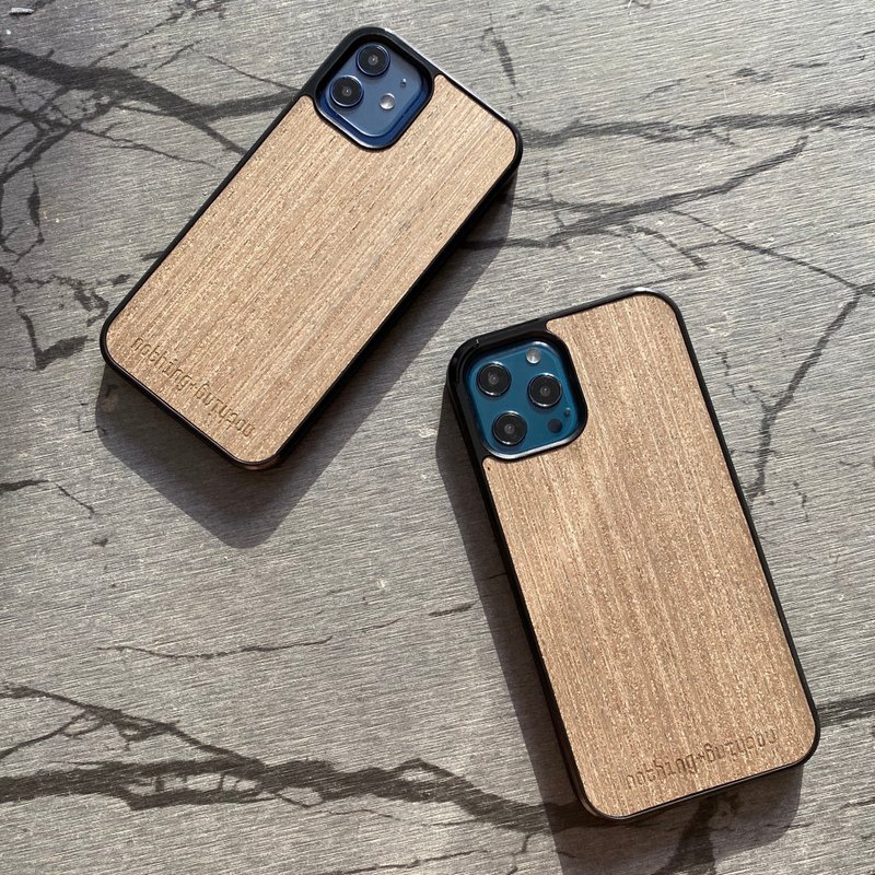手做木制iPhone 12 mini /12 /12 Pro /12 Pro Max - 手机壳/手机套 - 木头 灰色