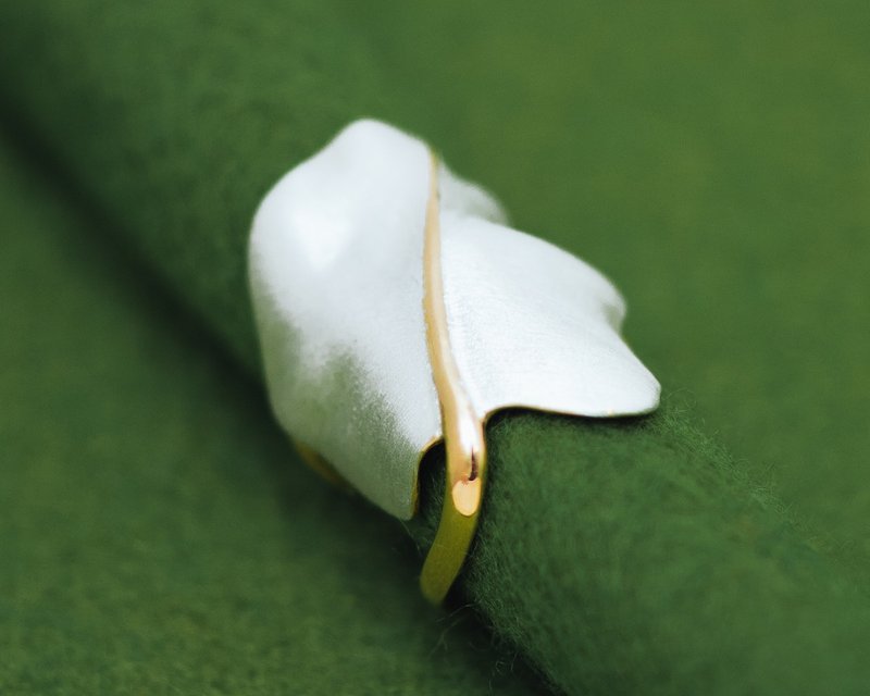 经典牵牛花叶戒指 - 可调式 - 低过敏性 - 戒指 - 其他金属 银色