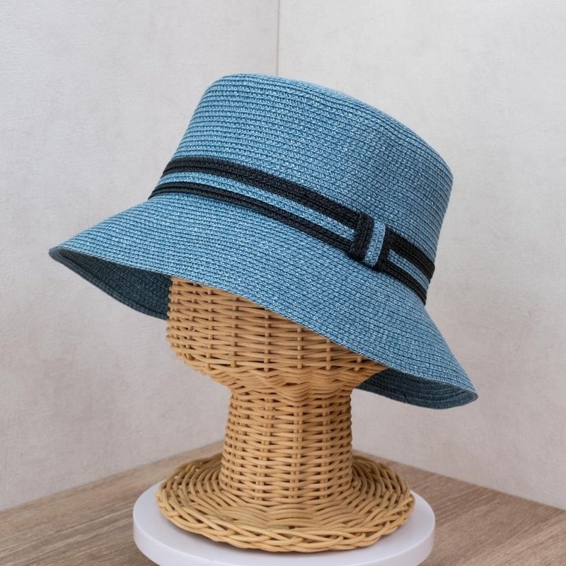 【台湾制】经典渔夫帽 牛仔蓝 纸编帽 可水洗 - 帽子 - 纸 蓝色