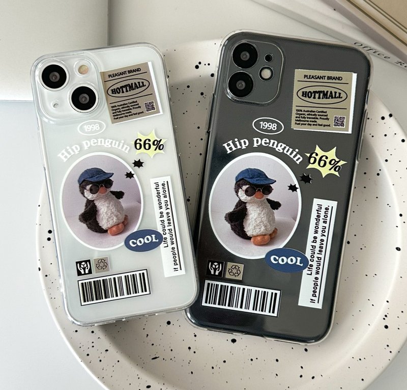 iPhone16/15/14/13/12/11果冻透明企鹅贴图手机壳 - 手机壳/手机套 - 塑料 多色