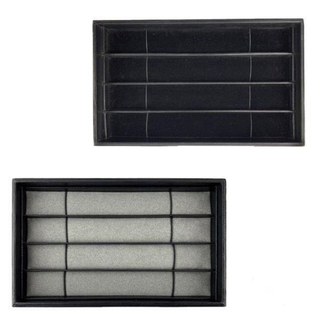 Tray necklace 4 pieces storage 2color - 收纳用品 - 棉．麻 黑色