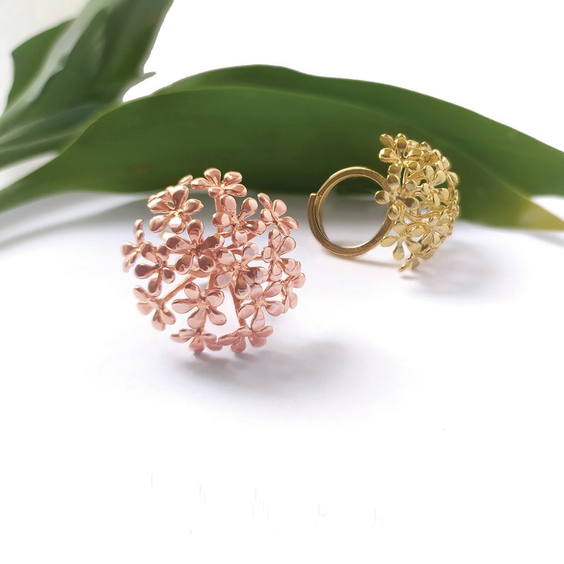 Flower Ring, Adjustable Ring - 戒指 - 其他金属 