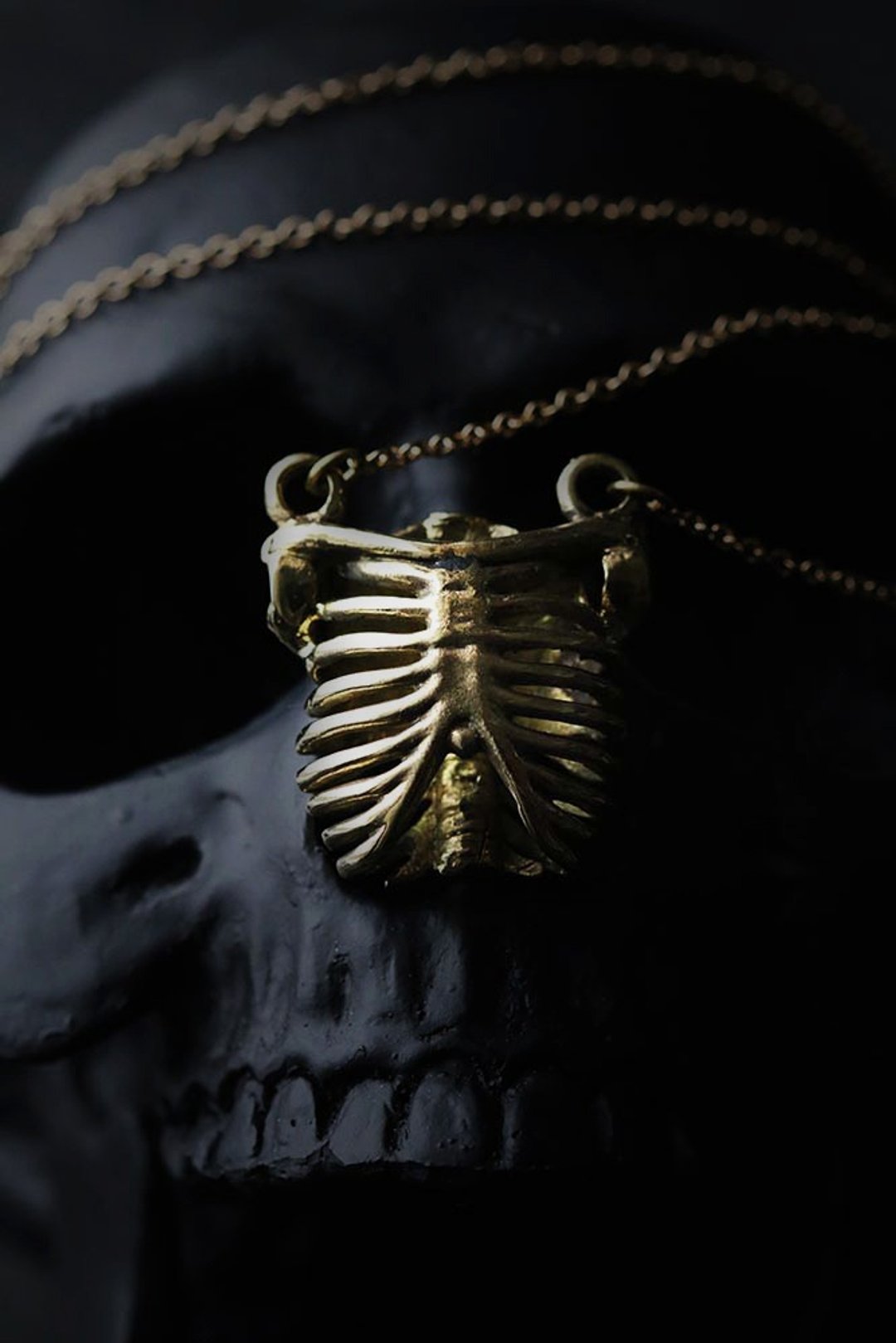 Human Rib Cage Charm Necklace. Only at DEFY JEWELRY. - 项链 - 其他金属 
