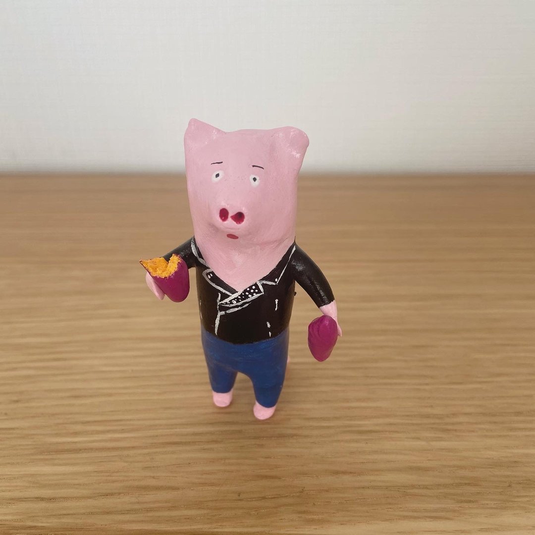 Potato pig(Eldest son) - 摆饰 - 粘土 黑色