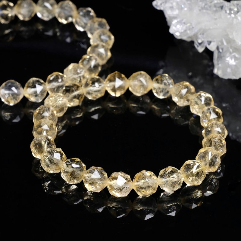 钻石闪闪黄阿赛斯特莱刻面水晶手链│高频水晶 净化疗愈 定制礼物 - 手链/手环 - 水晶 黄色