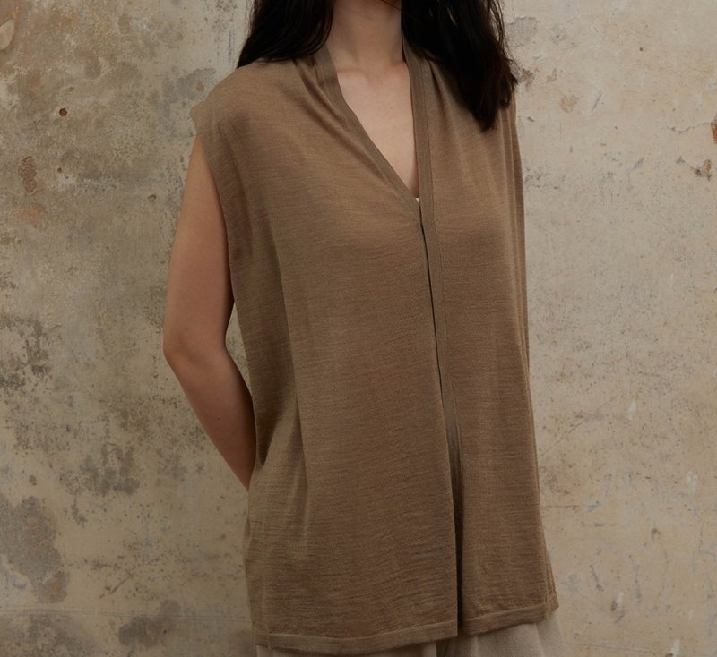 【ROW风纸片人】新中式复古 慵懒堆肩背心 - 女装背心 - 其他材质 多色