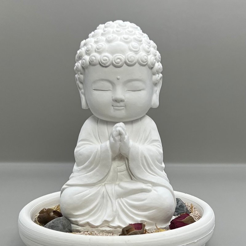 快速到货 净念吉祥小佛之顺德中盘套组 艺术香氛扩香 精油香氛 - 香薰/精油/线香 - 水泥 白色