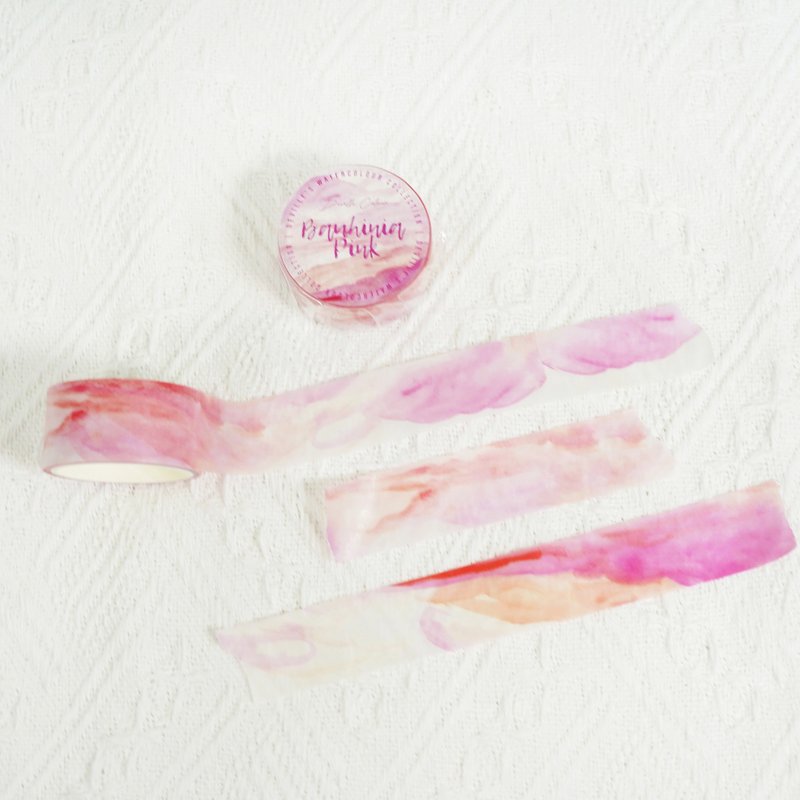 【Bauhinia Pink 粉红洋紫荆】水彩祝福 和纸胶带 手帐装饰 拼贴 - 纸胶带 - 纸 粉红色