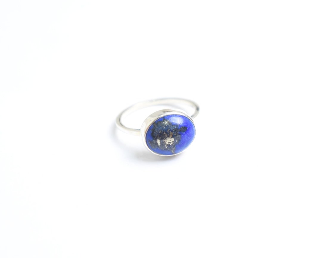 Lapis lazuli Silver ring - 戒指 - 石头 蓝色