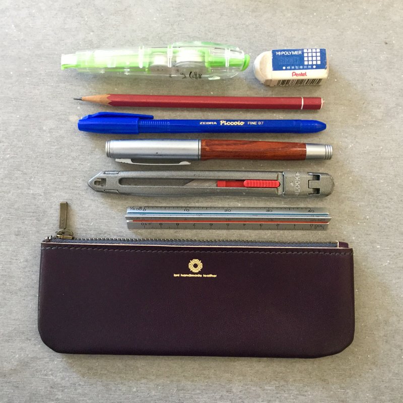 isni 经典款YKK拉链笔袋/铅笔盒/迷幻紫@免费送礼包装 - 铅笔盒/笔袋 - 真皮 紫色