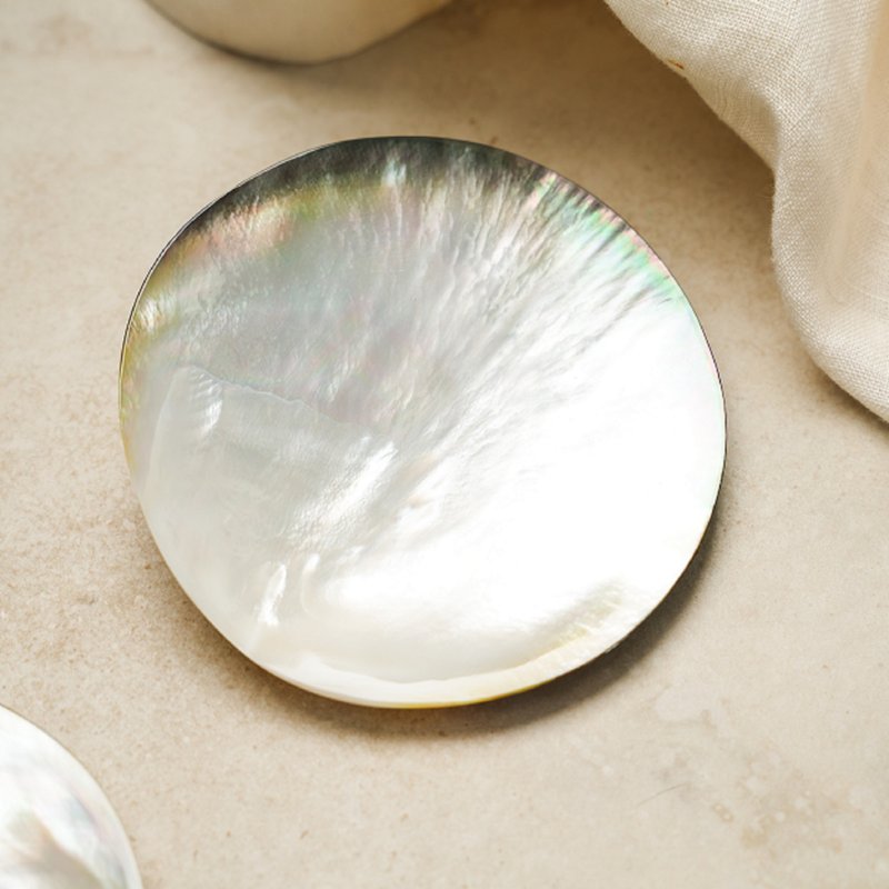 情人节礼物- 饰品盘【黑色翡翠贻贝 圆盘】澳洲天然贝壳 | 生日 - 浅碟/小碟子 - 贝壳 灰色