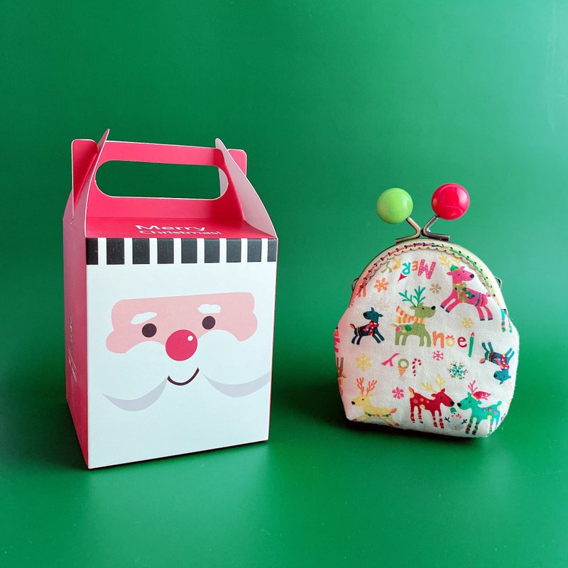 小彩虹糖果口金零钱包-圣诞夜-白/免费赠送耶诞包装 - 零钱包 - 棉．麻 绿色