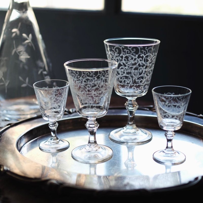 1960-70 年法国 Luminarc 高脚小洒杯 - 酒杯/酒器 - 玻璃 透明