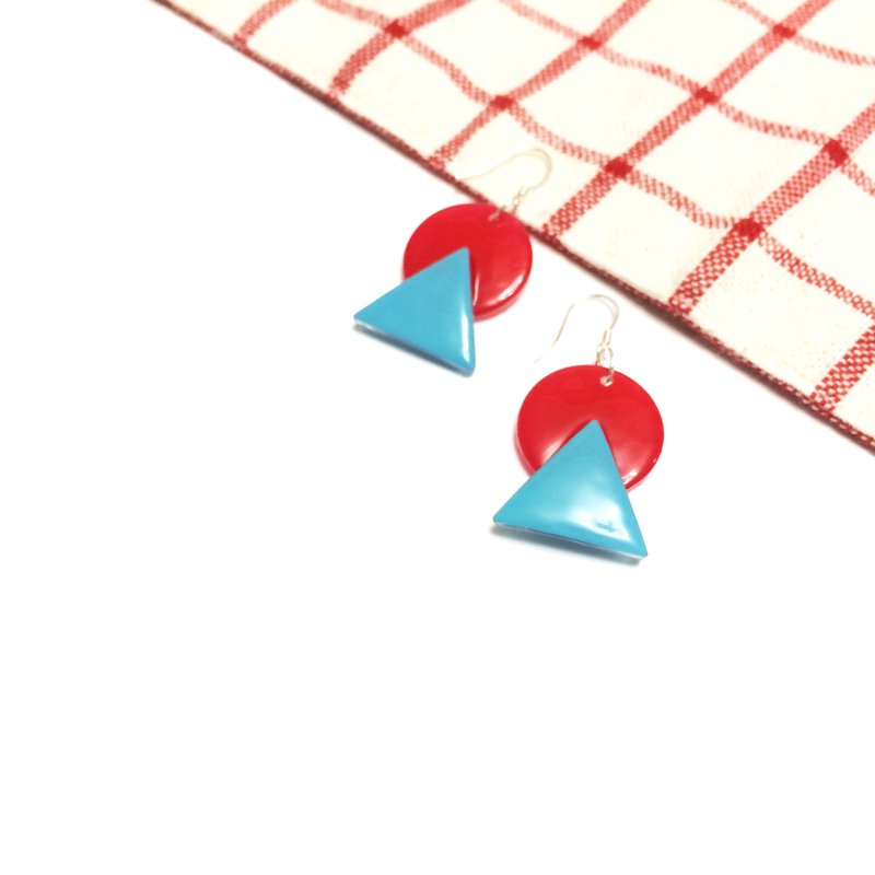 复古富士山 - 耳环/耳夹 - 树脂 