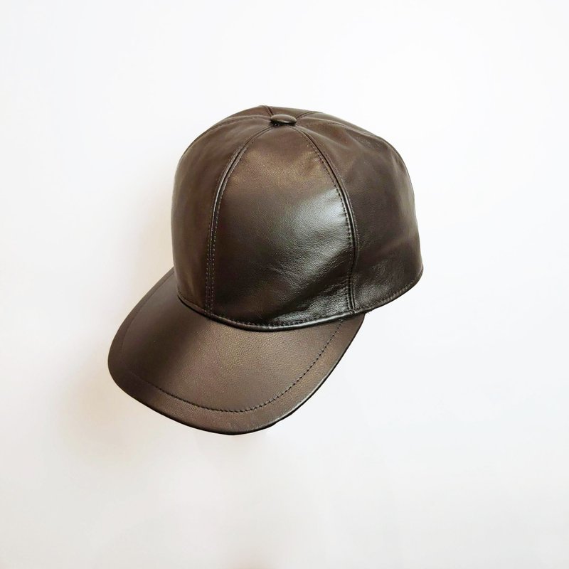 意大利小羊皮棒球帽 - 帽子 - 真皮 红色