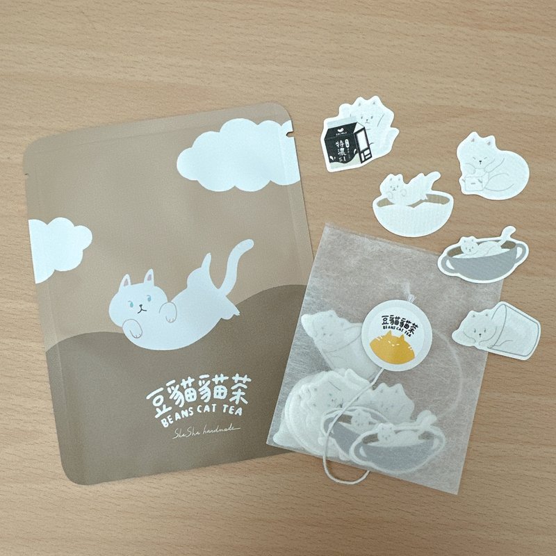 豆猫猫们的茶包贴纸-豆花 - 贴纸 - 纸 