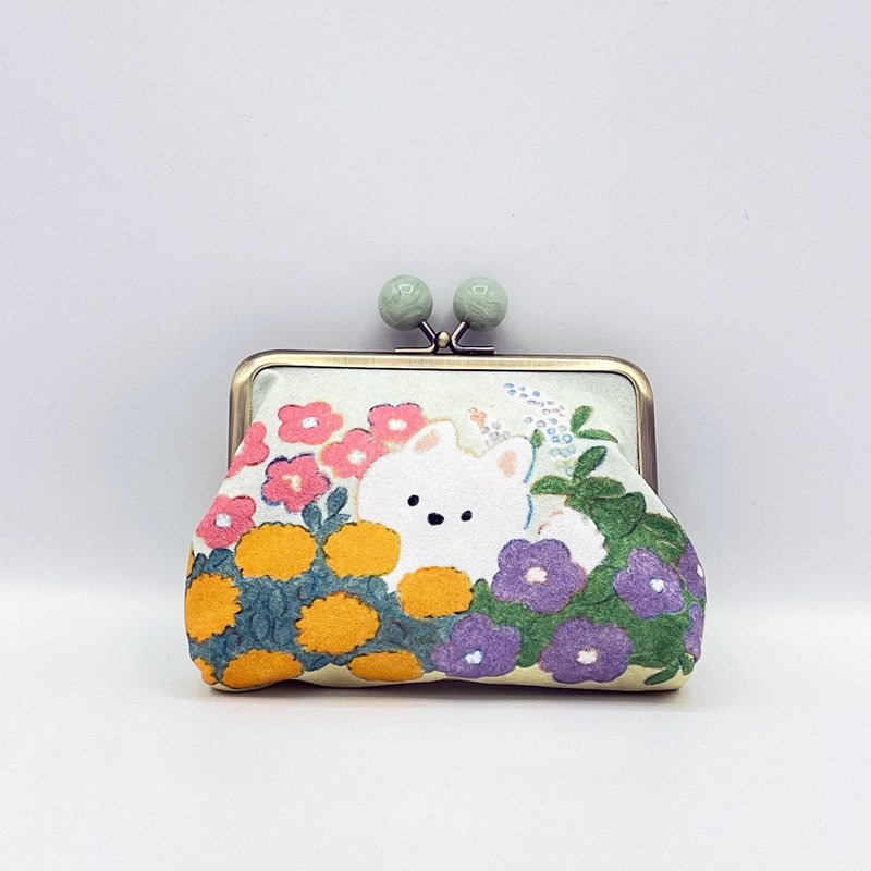 Natsumi Teraoka 口金零钱包 花田与狗 - 化妆包/杂物包 - 聚酯纤维 多色