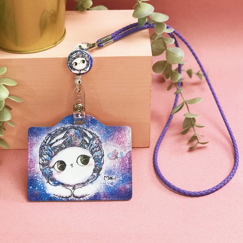 挂绳卡套 | 横式 | 悠游卡套 | 识别证套 | 学生证 - 俏皮暖暖猫 - 证件套/卡套 - 人造皮革 紫色