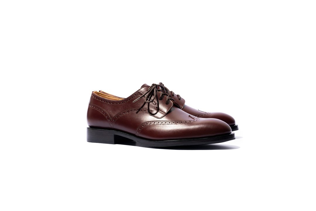 StitchingSole_Wingtip_Bur_MTO - 男款皮鞋 - 真皮 红色