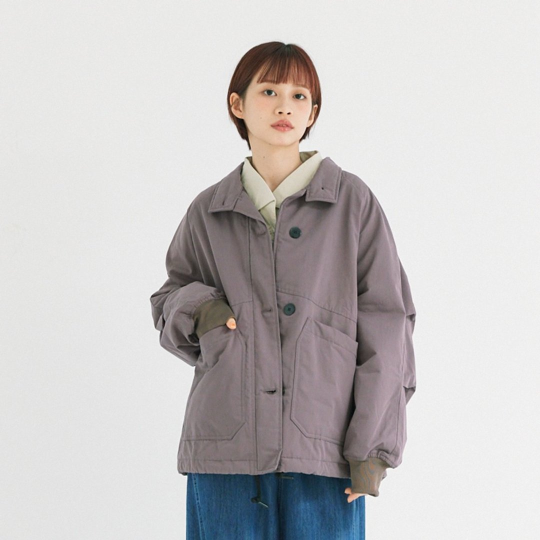 【Simply Yours】宽松感抽绳铺棉外套 紫F - 女装休闲/机能外套 - 棉．麻 紫色