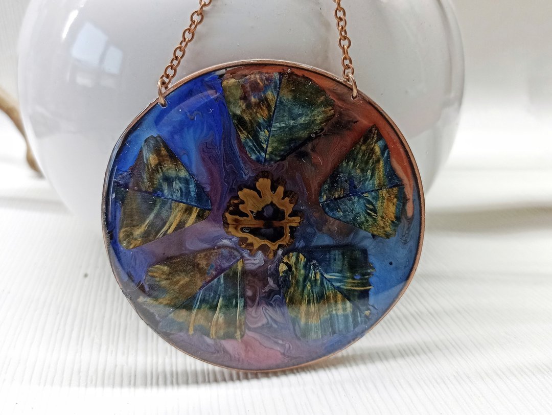 Wooden flower wall hanging / Resin art wall hanging / Maple burl wood - 墙贴/壁贴 - 木头 多色