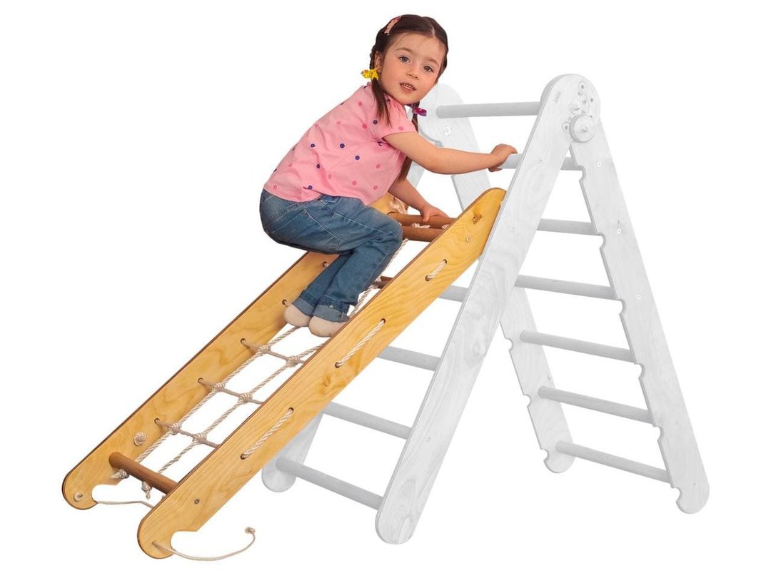 Climbing Net for Triangle Ladder - Montessori Toy - 儿童家具 - 木头 咖啡色