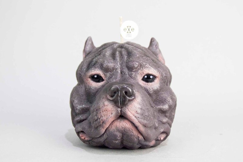 斯塔福郡斗牛梗 比特犬 狗造型蜡烛 - 咖啡配色 - 蜡烛/烛台 - 蜡 