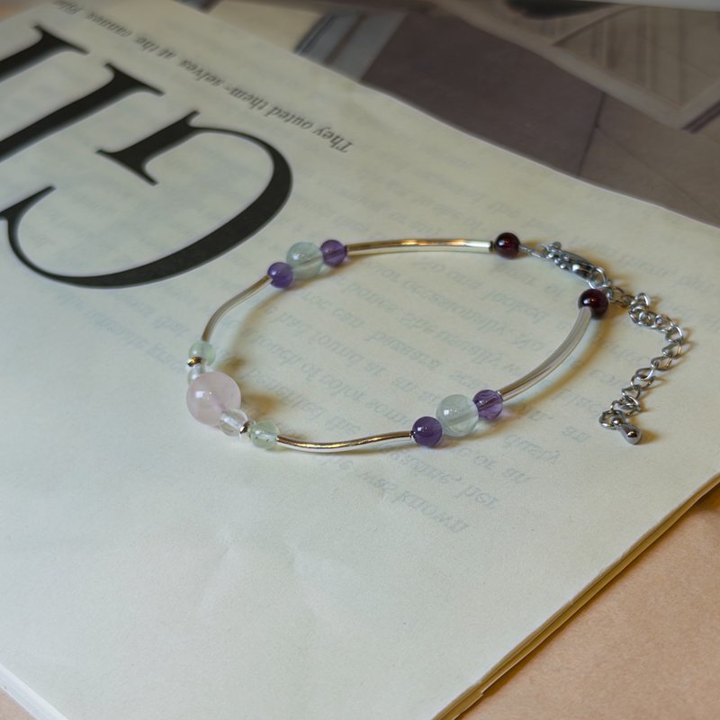 柔光之境 温柔桃花×疗愈平衡×清透防护能量 - 手链/手环 - 水晶 