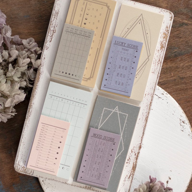 天文学 - 4包各1套组 - 便签纸 - 便条纸/标签贴 - 纸 卡其色