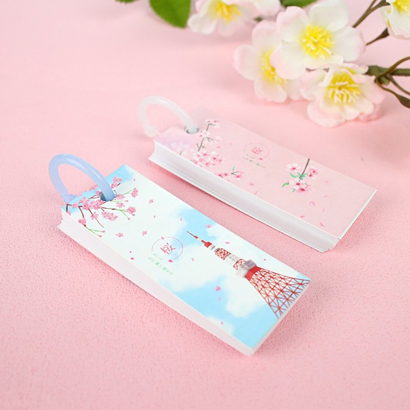 Chuyu 空白单字本(小)单词卡/便条本/学习卡/80张-樱 - 笔记本/手帐 - 纸 粉红色