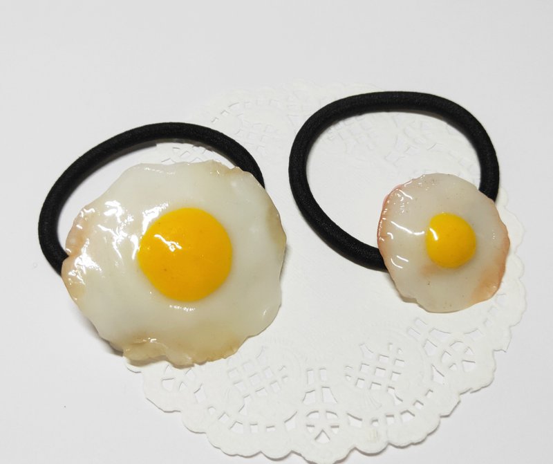 拟真食物 微焦荷包蛋 造型 发饰/发束 - 发饰 - 粘土 白色