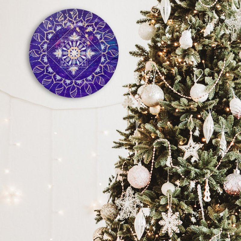 曼陀罗画神圣几何墙面装饰象征性家居装饰冥想艺术 - 墙贴/壁贴 - 压克力 紫色