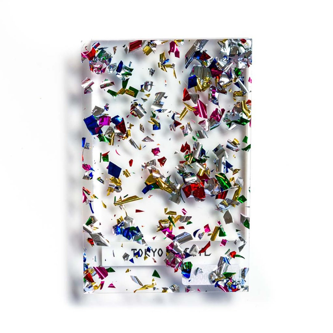 Acrylic board / Art / Glitter transparent / Party cracker / 3mm / Postcard size - 零件/散装材料/工具 - 压克力 透明