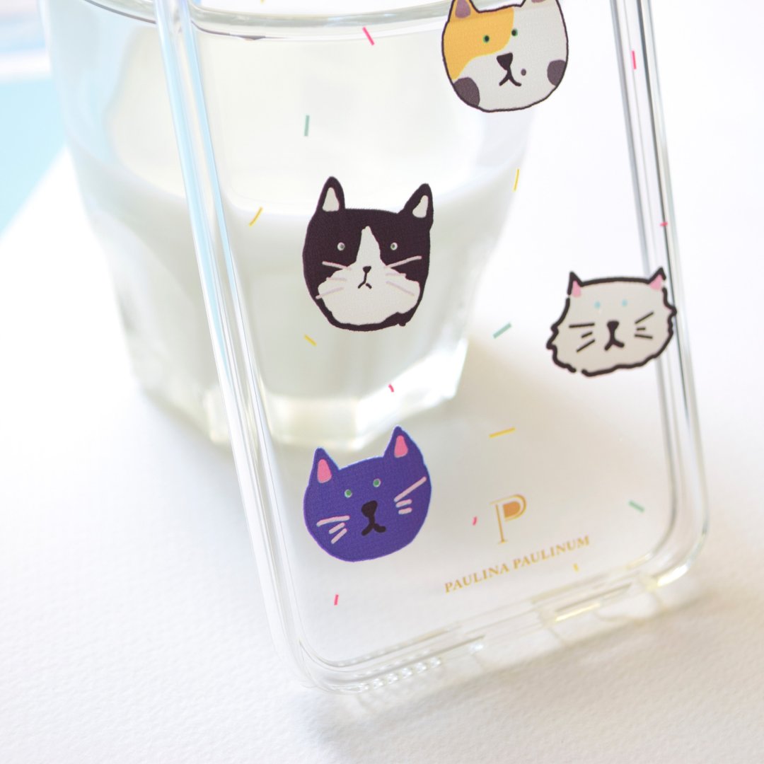 动物系列 - 猫咪大集合 透明手机壳  保护套／免费加字／可定制 - 手机壳/手机套 - 塑料 多色
