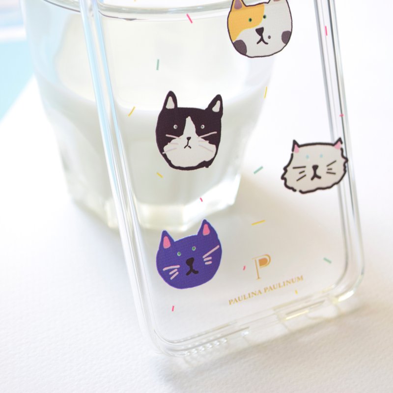 动物系列 - 猫咪大集合 透明手机壳  保护套／免费加字／可定制 - 手机壳/手机套 - 塑料 多色