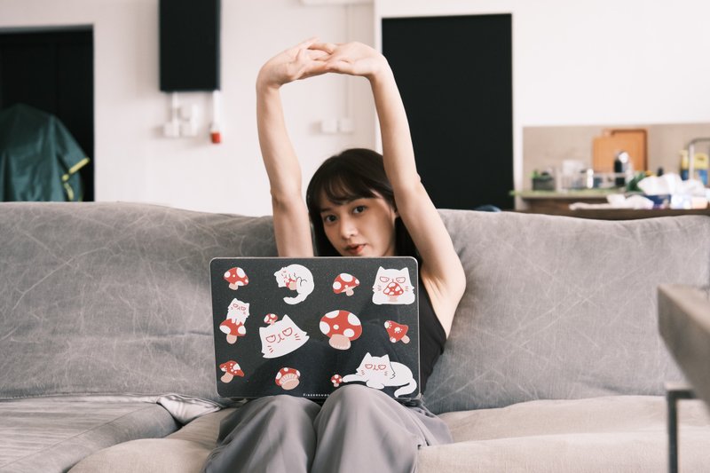 星砂款 蘑菇厌世猫透明电脑壳 MACBOOK CASE - 平板/电脑保护壳 - 塑料 透明