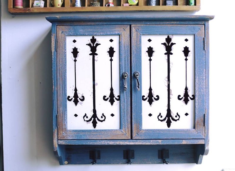 【好日恋物】日杂zakka 仿旧木制收纳柜 - 收纳用品 - 木头 蓝色