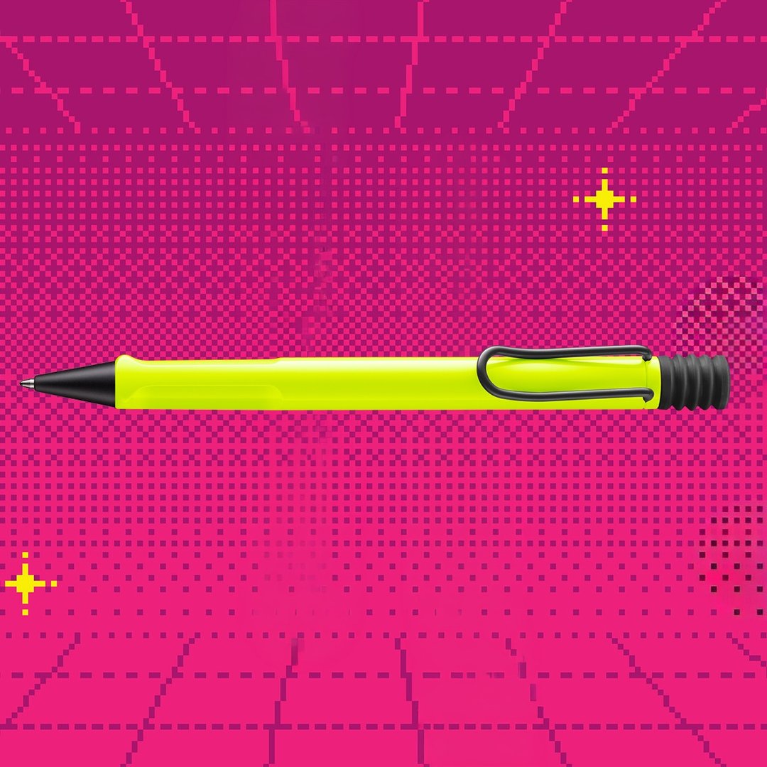 【雷雕刻字 2026】LAMY 原子笔 限量独家 / SAFARI / 霓虹黄 - 圆珠笔/中性笔 - 塑料 黄色