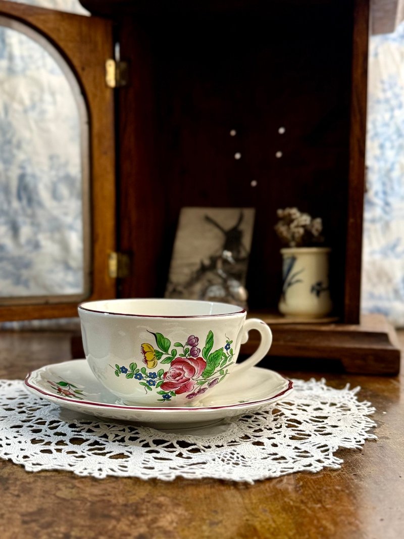 50273-法国19世纪末K & G Luneville 乡村风格巧克力杯300ml - 咖啡杯/马克杯 - 瓷 