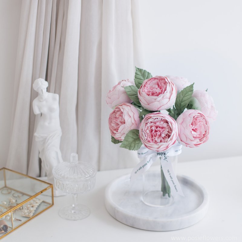 LIGHT PINK PEONY |  Mini Marseille vase for Home Decoration - 摆饰 - 纸 粉红色