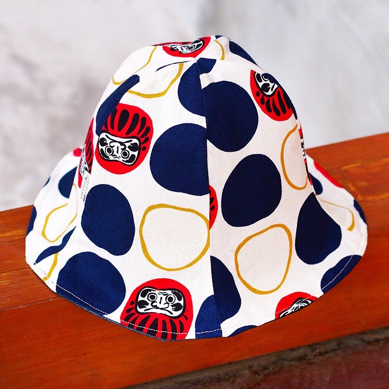 小牛村 Calf Village 手工双面帽 男女 渔夫帽 遮阳帽 百搭 {拼贴不倒翁} 米白 - 帽子 - 棉．麻 白色