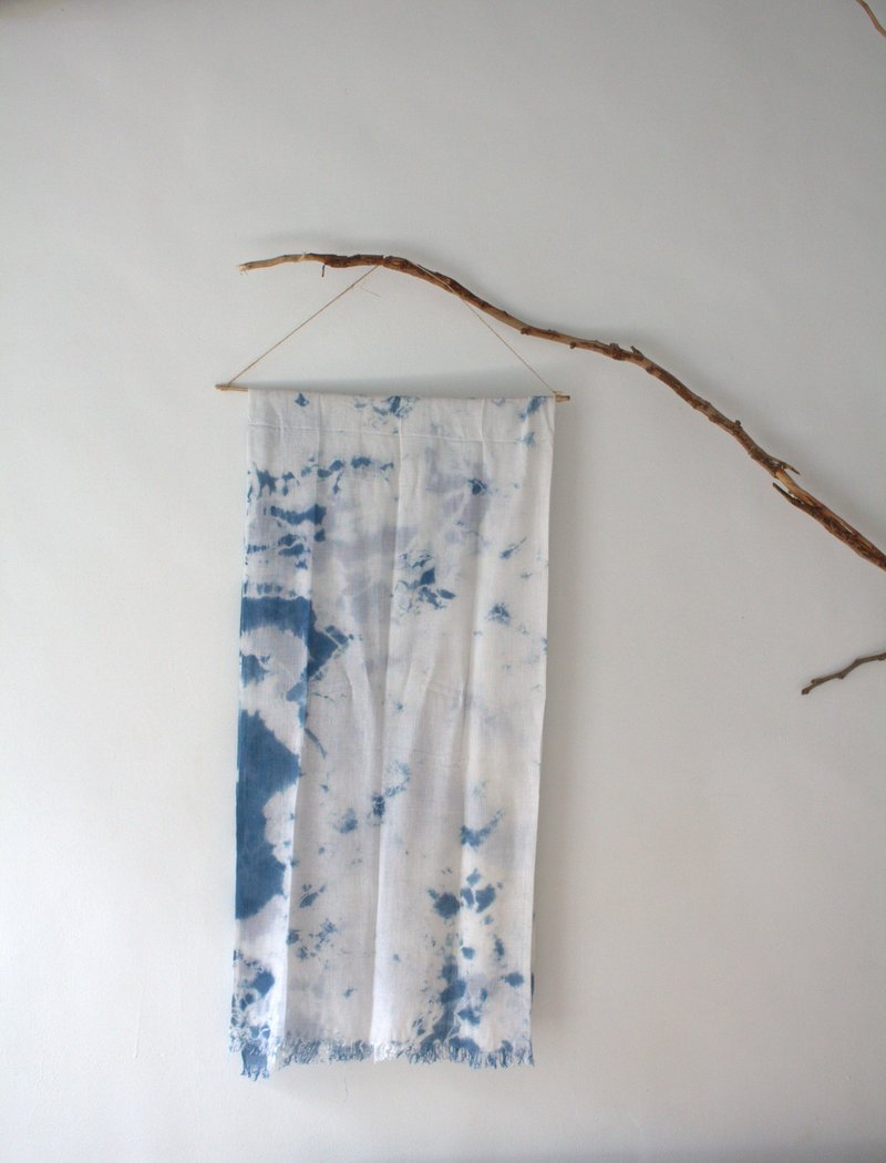 专属订单 - 自在染isvara  天空云染纯棉围巾  春天来了!系列 - 丝巾 - 棉．麻 蓝色