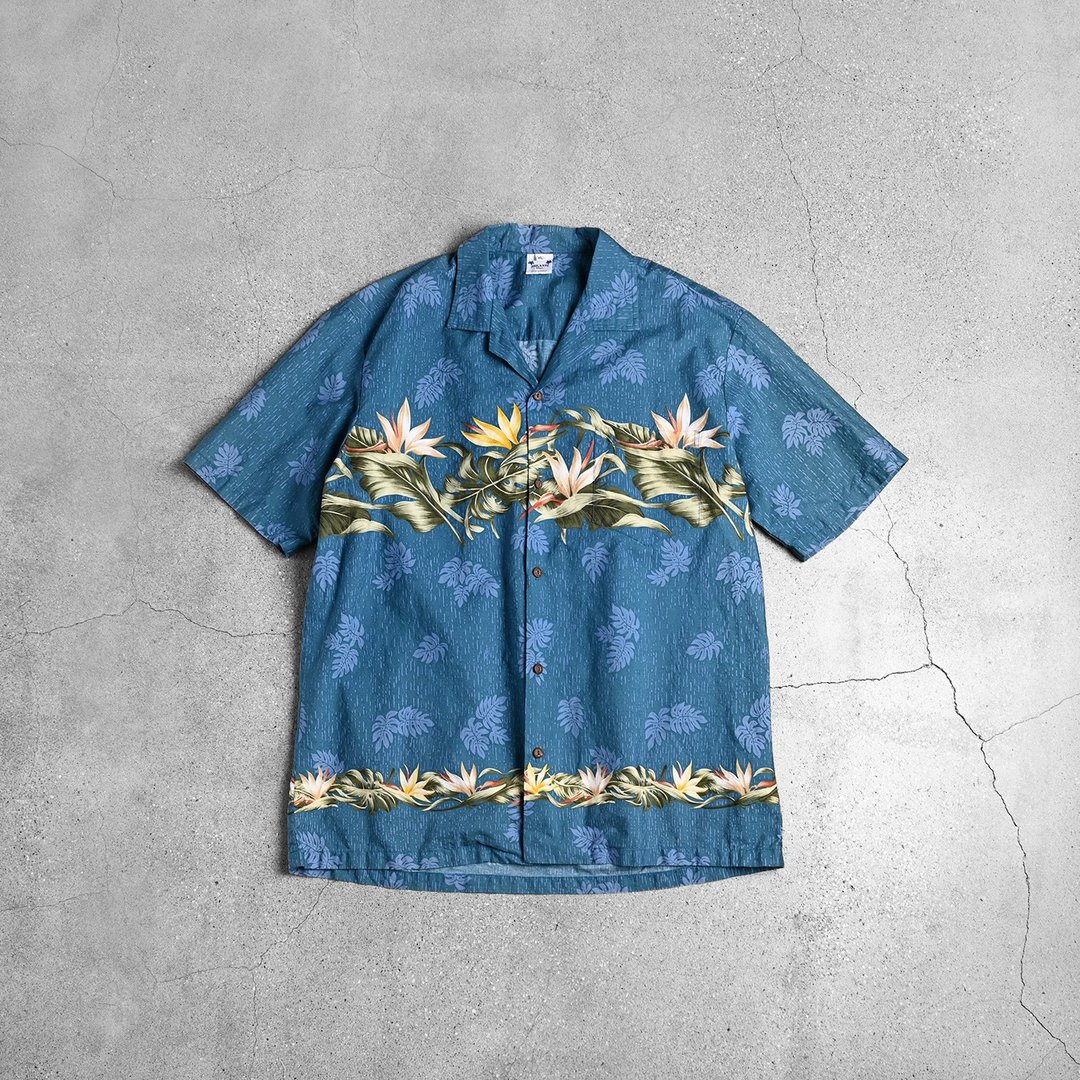 Aloha Shirts 夏威夷衫 / 古巴领衬衫、夏季古着衬衫、保龄球衬衫 - 男装衬衫 - 棉 蓝色