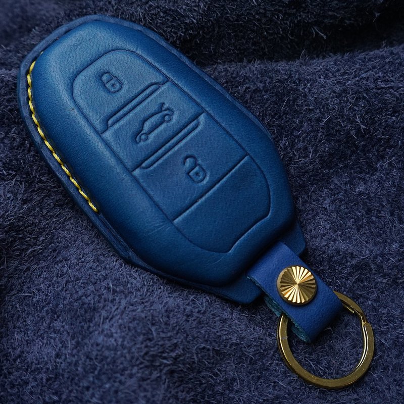 Peugeot 308 2008 3008 508 5008 RCZ 标致 汽车 晶片 钥匙 皮套 - 钥匙链/钥匙包 - 真皮 咖啡色