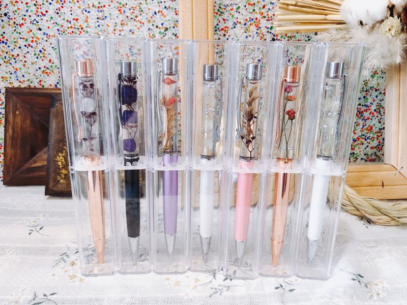 浮游花水晶笔 办公室疗愈小物 生日礼物 情人节礼物 升迁礼物 - 其他书写用品 - 植物．花 多色