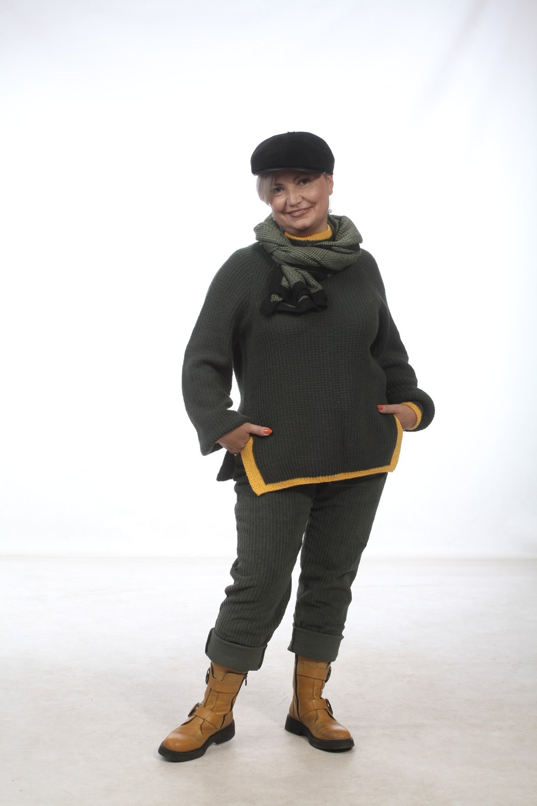 绿色手工针织羊毛衫 - 女装针织衫/毛衣 - 羊毛 绿色