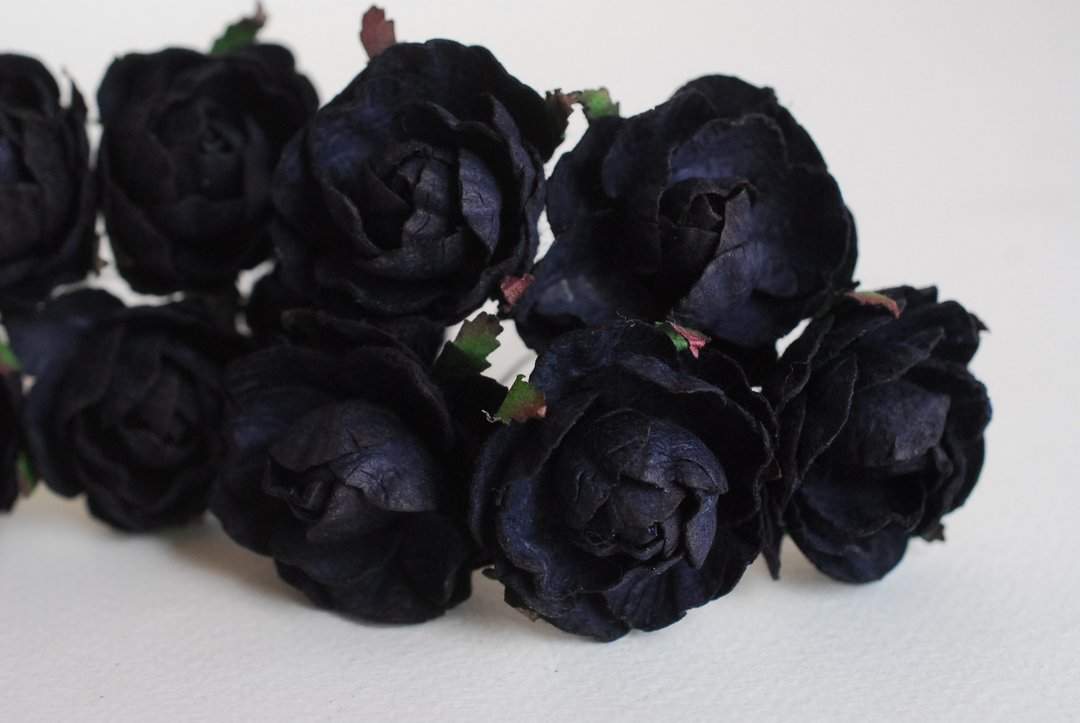 Paper Flower, centerpiece, 25 pieces DIY peony rose size 3.5 cm., black color - 其他 - 纸 