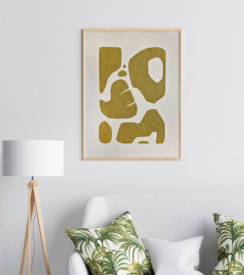 棕褐色墙面艺术 | 棕褐色抽象墙面艺术 | 棕褐色油画艺术 | 棕褐色艺术画 | 湾 6 - 墙贴/壁贴 - 棉．麻 咖啡色