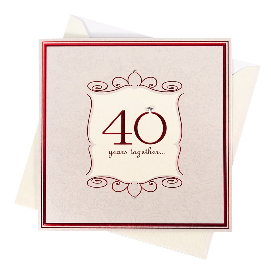 40周年快乐-红宝石婚【Hallmark-卡片 周年感言】 - 卡片/明信片 - 纸 多色