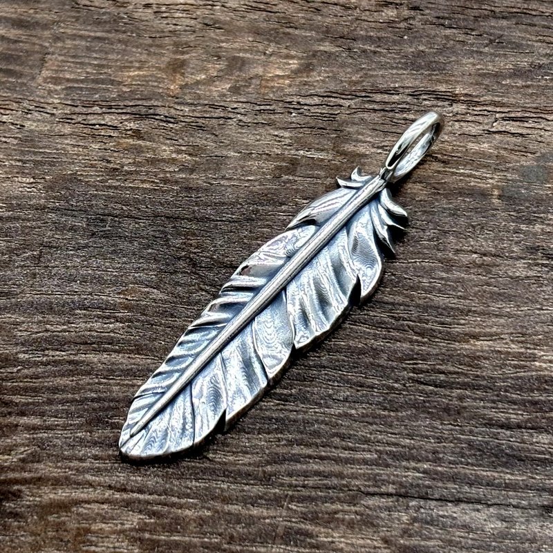 羽毛坠饰 男士 银质 925 包邮 日本制造 snd094 - 项链 - 其他金属 银色